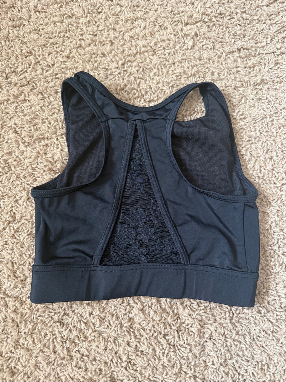 Girls Balera Black Lace-Back Racerback Bralette Top